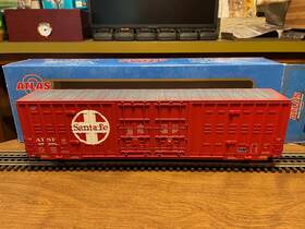 3-rail Atlas O 8625-7 Santa Fe 60ft Berwick Hy-cube Box Car #37578 In
