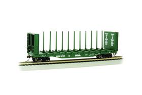 52423 Bachmann 022899129013 Trains - 52ft Center-beam Flatcar With Bulkheads Bc Rail #52423 Ho Scale