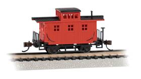 Bachmann 022899157580 Trains - Old-time Bobber Caboose Painted Unlettered Red N Scale