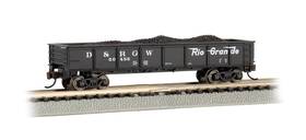 Bachmann 022899172545 Trains - 40ft Gondola Car D&rgw Black With Removable Coal Load N Scale