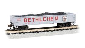 46636 Bachmann 022899172569 Trains - 40ft Gondola Bethlehem Steel #46636 Gray N Scale