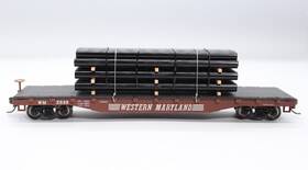 Bachmann 022899189284 18928 Ho Scale Flat Car With Pipe Load Western Maryland Wm