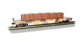 Bachmann 022899189345 Trains - 52 Center Depressed Flat Car Desert Camouflage With Crates Ho S