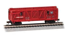 52105 Bachmann 022899197517 Trains - Animated Stock Car Cb&q #52105 With Cattle N Scale