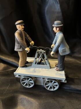 96201 Bachmann 022899962023 Usa Gandy Dancer Hand Car With Trailer - Parts Box Read