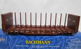615818 Bachmann 12905 Ho Scale Bnsf Center Beam 52ft Bulkhead Flat Car #615818 Nos