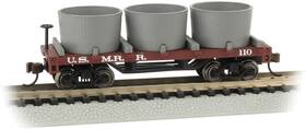 15554 Bachmann Old-time Wood Tank Car Us Military Rr Red/black - N Scale 15554 Bachmann Old-time Wood Tank Car Us Military Rr Red/black - N Scale