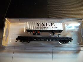 16755 Bachmann Silver Series N Scale Acl Flatcar With Yale Piggyback Trailer #16755