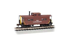 16868 Bachmann Steel Cupola Caboose Dl&w #889 Boxcar Red - Silver Series N Scale