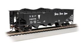34078 Bachmann 17623 40ft Quad Hopper Nickel Plate #34078 Black - Silver Series Ho Scale