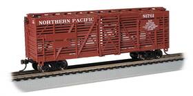 81761 Bachmann 18516 Northern Pacific Boxcar Red 40ft Stock Car - Ho Scale