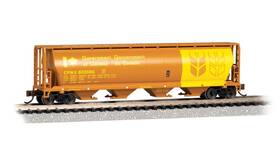 19166 Bachmann Canadian Cylindrical 4-bay Grain Hopper - Silver Series N Scale