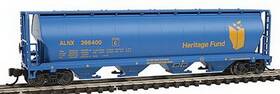 19189 Bachmann N Heritage Fund 4 Bay Cylindrical Grain Hopper 19189 Bachmann N Heritage Fund 4 Bay Cylindrical Grain Hopper