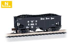 99027 Bachmann 19563 Usra 55-ton 2-bay Open Hopper With Load Nickel Plate Road - N Scale