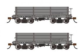101222 Bachmann 26533 On30 Usa Gray 18foot Low-side Gondola #100701/101222 Set Of 2