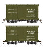 1200105 Bachmann 26556 On30 Qmc 18foot Box Car With Murphy Roof #122047/1200105 Set Of 2