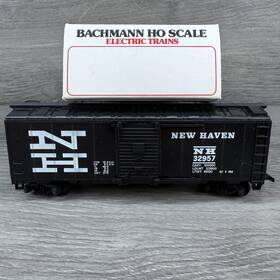 32957 Bachmann Ho Scale Box Car New Haven Nh All Black Freight Train
