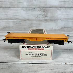 43100135 Bachmann Ho Scale Bachman 19290 Flat Car 48ft Union Pacific 38000 Freight Yellow No Logs