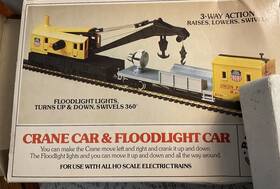 46-1215-01 Bachmann Ho Scale Union Pacific Crane Car And Floodlight #46-1215-01 Vtg