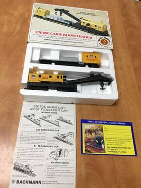 46111 Bachmann Ho Crane Car And Boom Tender Union Pacific Set Vintage