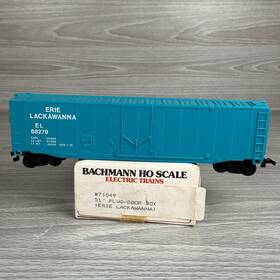 68279 Bachmann 71049 Ho Scale Box Car Erie Lackawanna Plug Door Blue Freight Rr