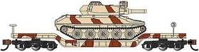 71387 Bachmann 52ft Center Depressed Flatcar With Sheridan Tank - N Scale Model Train