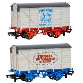 77419 Bachmann Ho Scale Thomas And Friends Set Of 2 Different 80th Anniversary Box Vans