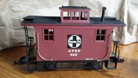 87407 Bachmann Big Hauler Santa Fe 2 Axle Bobber Caboose G Scale #425 Atsf Red