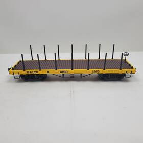 95615 Bachmann Big Haulers Baltimore And Ohio Flat Car With Stakes 1525 B&o G-gauge Yellow