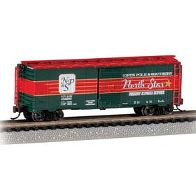 Bac17071 Bachmann Industries Trains - Aar 40ft Steel Box Car Christmas Np&s
