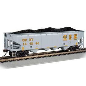 Bac17615 Bachmann Industries Ho 40ft Quad Csx #141944 Gray And Yellow