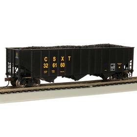 Bac18705 Bachmann Industries Ho 100-ton 3-bay Hopper Csx #326160 Rolling