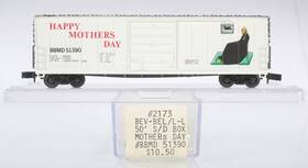 51390 Bevbel 2173 N Scale Happy Mothers Day Bbmd Box Car #51390 Ln/box