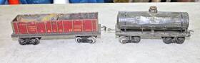 12059-1000 Bing 2 Prewar O Gauge 12059 Gondola And 1000 Peerless Tank Car