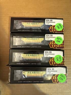 Bli Broadway Limited Imports 836563071634 Lot Of 4. 7163 N Scale 3-bay Hopper With Load Peabody Coal Nib