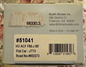 602273 Blma Models #51041 Jttx American Car Foundry Acf F89-89 Flat Road #602273 New