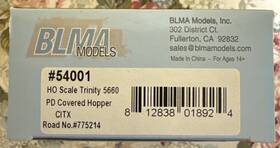 775214 Blma Models #54001 Citx Trinity 5660 Cu Ft Pressure Differential Covered Hopper #775214 New