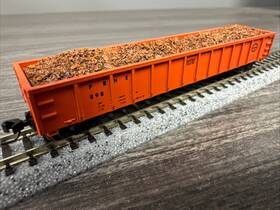 1200-350as Bluford Shops Ajcc N Scale #1200-350as 52 Mill Gondola Pbne With Shredded Steel Load Nib