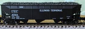 74174 Bluford Shops N Illinois Terminal 70 Ton 3-bay Offset Side Hopper #4849