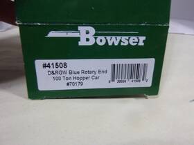 70179 Bowser 41508 T-ho Hopper Car -denver Rio Grande 45ft Rotary Hopper/blue End #70179
