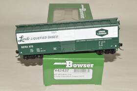 42437 Bowser Ho Scale Linde Union Carbide Industrial Gases 40ft Box Car Train