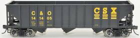 141444 Bowser 42914 Ho Scale 70-ton 12-panel 3-bay Hopper Csx Transportation/c&o #141444