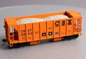 43666 Bowser Ho Scale Csx Transportation Mow Acf 2 Bay Ballast Hopper With Gravel Load