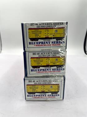 50299 Branchline Blueprint Series Ho Scale 40ft Acf/urtx Reefer Model Train Kit 3-pack