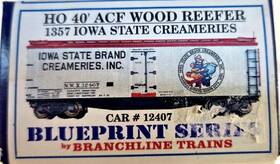 12047 Branchling Trains #12407 Ho Scale 40ft Acf Wood Reefer Iowa State Creamery #12047 Kit