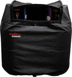 Branded Bpa301 Rv Dual 30lb Propane Tank Cover Waterproof For Trailer Camper Black