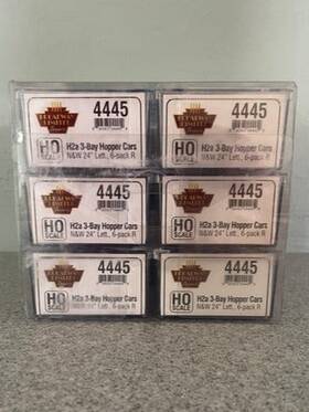 Bli4445 Broadway Limited Ho 4445 H2a 3-bay Hoppers Norfolk And Western 24 Inch Lett. 6-pack R