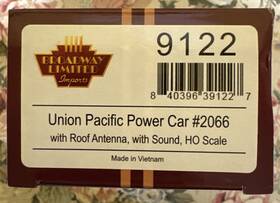 2066 Broadway Limited Imports 9122 Union Pacific Power Car With Sound Roof Antenna #2066 #9122 New 2066 Broadway Limited Imports 9122 Union Pacific Power Car With Sound Roof Antenna #2066 #9122 New