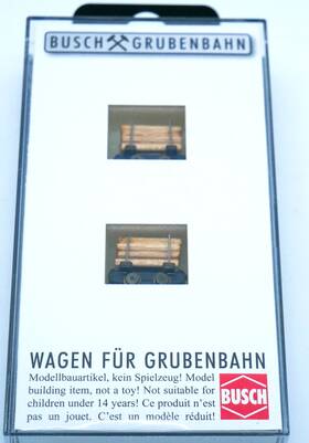12223 Busch Grubenbahn 5025 Ho Hof Hon2 Narrow Gauge Log Car Pair New In Box