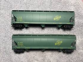 172158 Cnw 3373 Lot Of Two Accurail #3373 Acf 4600 3 Bay Centerflow Covered Hopper
